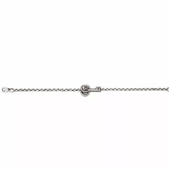 GUCCI: Sterling Silver, "GG" Marmont Key Motif Logo Bracelet 1482 - Picture 5 of 7